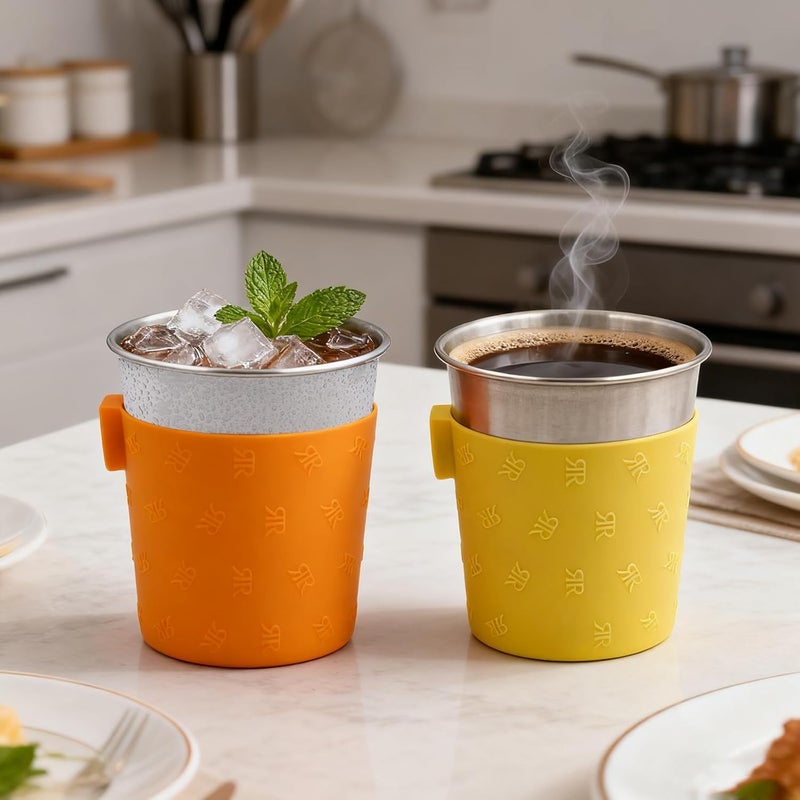 Rich&Ray Magnetic Cup Sleeve, 8oz Reusable Silicone Sleeve without Cups, Suitable for Water Cooler and Refrigerator, 2 Pack (Cup Not Included) - Image 5